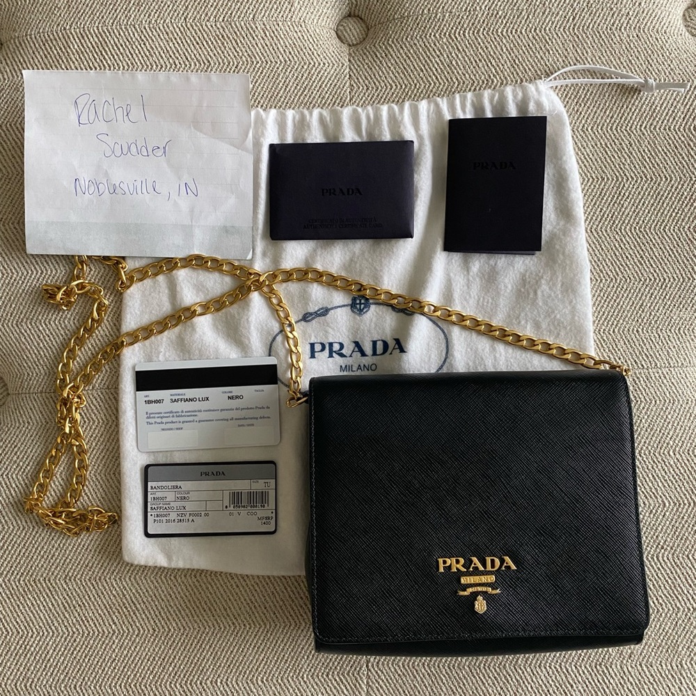 SOLD ON FACEBOOK! Lux Saffiano Prada Bag in Black